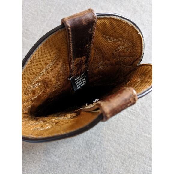 Laredo Maddie Cowboy Boots Womens Size 7M Tan Distressed Round Toe 51112 - Picture 6 of 7